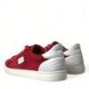 Elegant Red & White Low Top Sneakers - Image 4