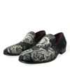 Elegant Floral Velvet Loafers - Image 3