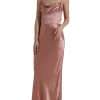Elegant Long Silk Gown in Pink - Image 2