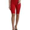 Chic Red High Waist Leggings Pants - Image 2