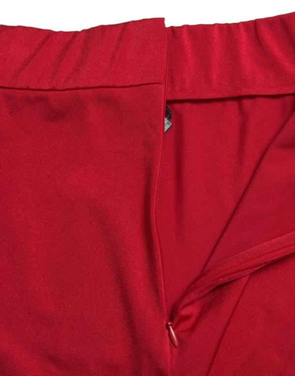Chic Red High Waist Leggings Pants - Image 6