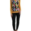 Elegant Patchwork Henley Silk Blend Sweater - Image 4