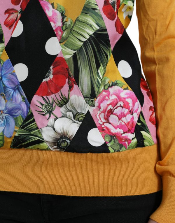 Elegant Patchwork Henley Silk Blend Sweater - Image 7