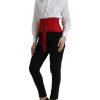Silk Corset Waist Belt in Fiery Red - Image 2