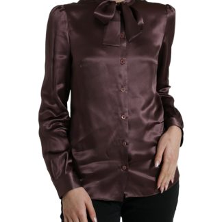 Elegant Silk Ascot Collar Blouse