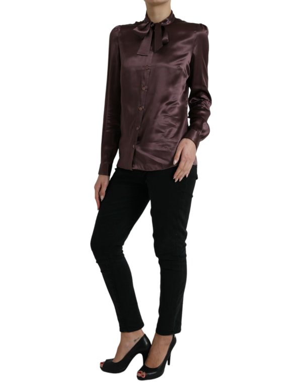 Elegant Silk Ascot Collar Blouse - Image 2