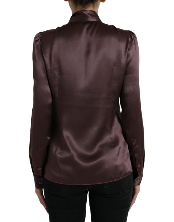 Elegant Silk Ascot Collar Blouse - Image 3