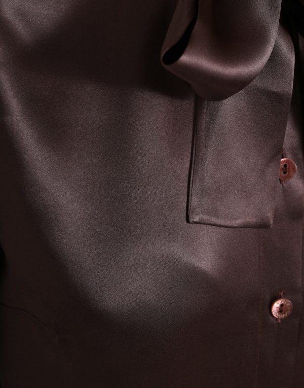 Elegant Silk Ascot Collar Blouse - Image 5