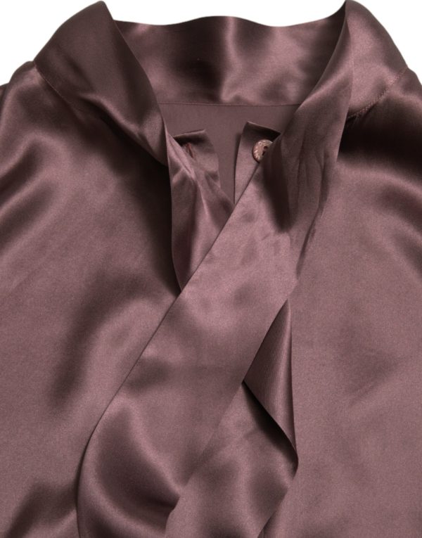 Elegant Silk Ascot Collar Blouse - Image 6