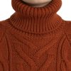 Elegant Brown Turtleneck Wool Sweater - Image 4