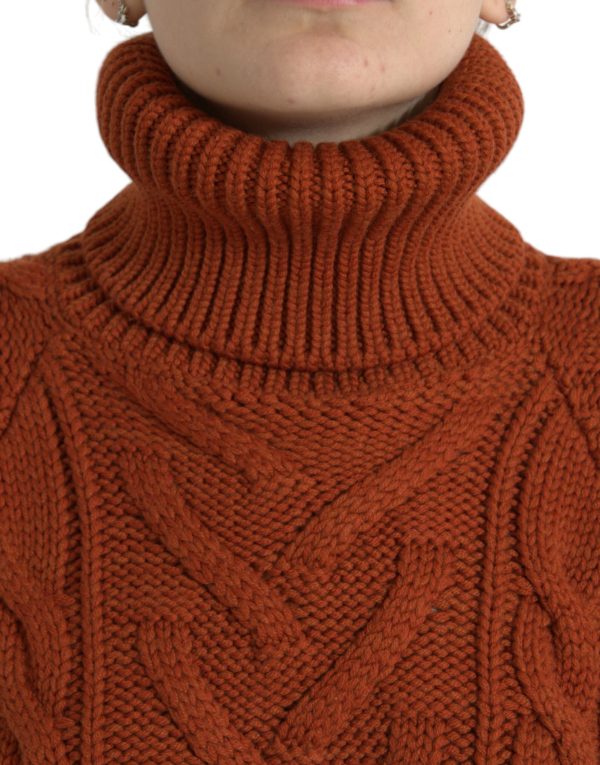 Elegant Brown Turtleneck Wool Sweater - Image 4