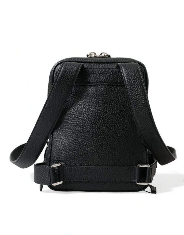 Chic Black Calf Leather Small Backpack - Image 3