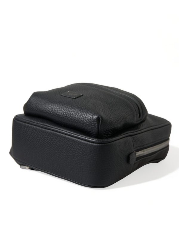 Chic Black Calf Leather Small Backpack - Image 4