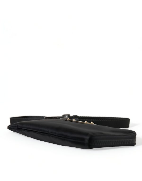 Elegant Black Nylon & Leather Pouch - Image 5
