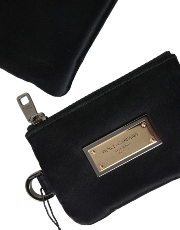 Elegant Black Nylon & Leather Pouch - Image 6