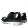 Sophisticated Black and White Leather Derby Shoes - Image 4