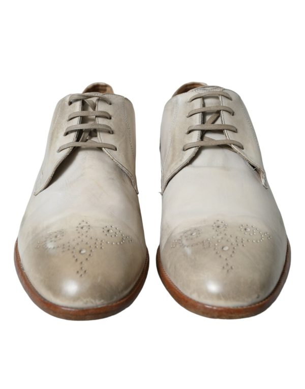 Elegant White Calfskin Derby Shoes - Image 2