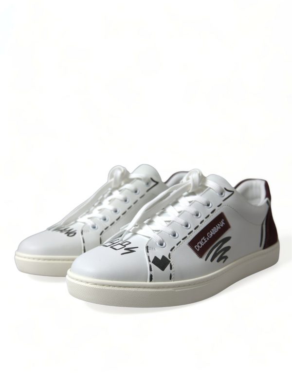 Exclusive White Bordeaux Low Top Sneakers - Image 3