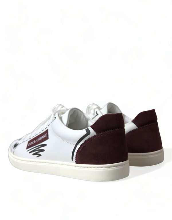 Exclusive White Bordeaux Low Top Sneakers - Image 4