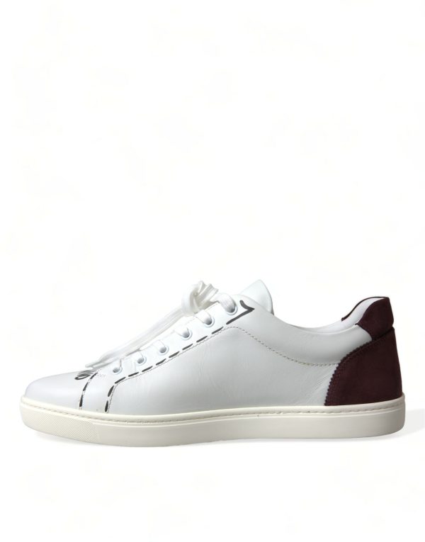 Exclusive White Bordeaux Low Top Sneakers - Image 5