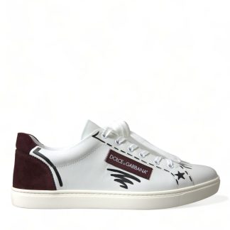 Exclusive White Bordeaux Low Top Sneakers