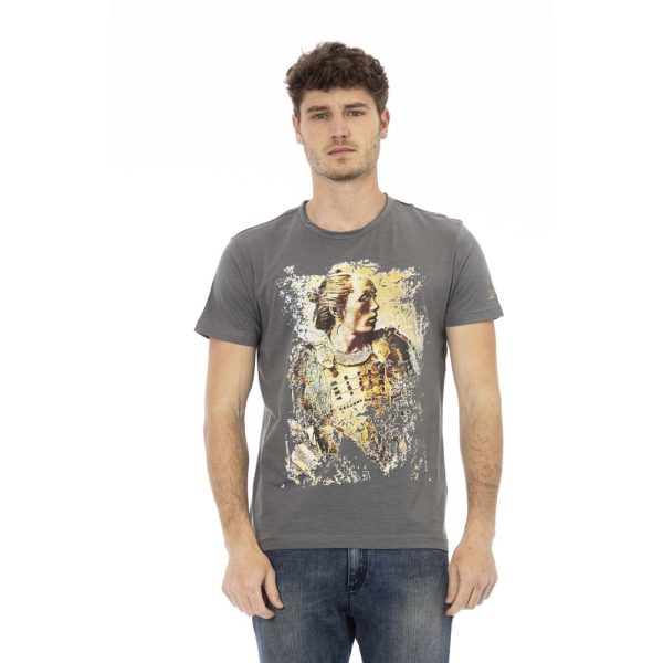 "Gray Cotton Men T-Shirt"