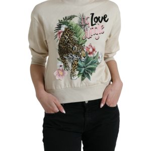 Elegant Jungle Print Crewneck Sweater
