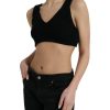 Elegant Black Cashmere Bustier Crop Top - Image 2