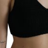 Elegant Black Cashmere Bustier Crop Top - Image 4