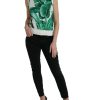 Silk Banana Leaf Print Tank Top - Image 2
