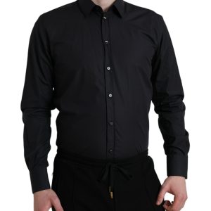 Elegant Navy Blue Slim Fit Dress Shirt