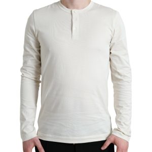 Elegant Off White Cotton Sweater