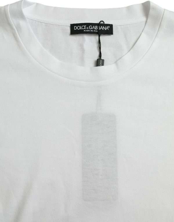 Elegant White Crew Neck Luxury Tee - Image 3