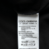 Elegant Black Cotton Crewneck Tee with Dog Tag Detail - Image 5