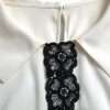 Elegant Off-White Lace-Trim Silk Blouse - Image 5
