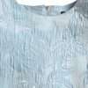 Elegant Sky-Blue Floral Jacquard Mini Dress - Image 6