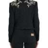 Elegant Embellished Black Overcoat Jacket - Image 3