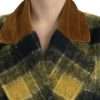Chic Checkered Long Trench Coat in Sunny Yellow - Image 4