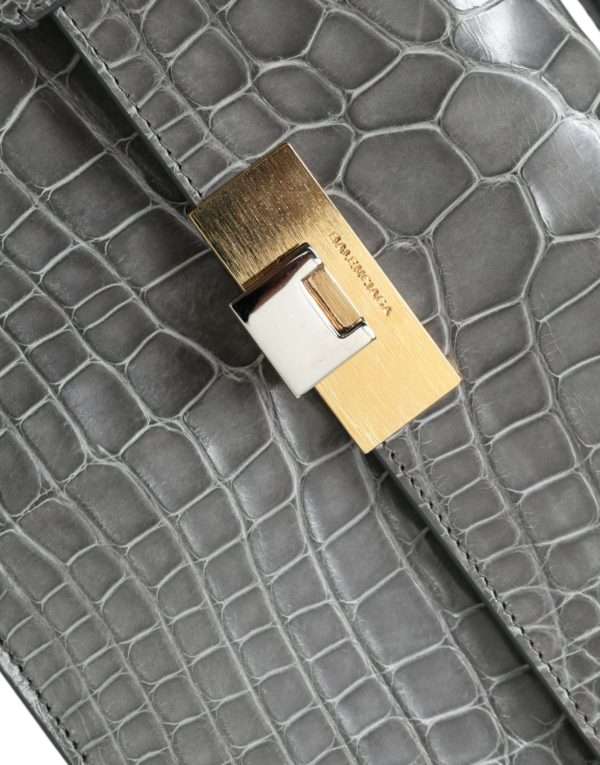 Alligator Leather Medium Shoulder Bag - Image 5