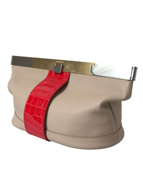 Two Tone Exotic Leather Clutch - Image 2