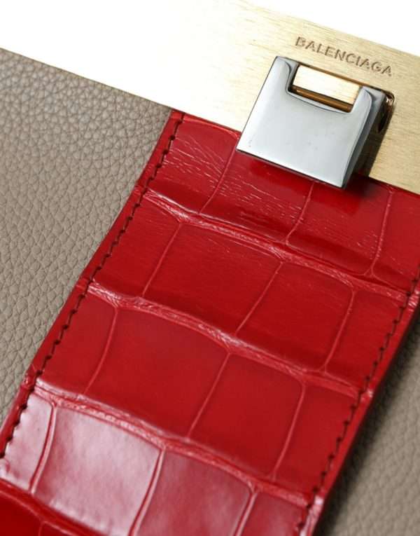 Two Tone Exotic Leather Clutch - Image 5