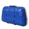 Electric Blue Crocodile Skin Clutch - Image 3