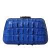 Electric Blue Crocodile Skin Clutch - Image 4