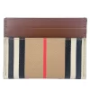 Sandon Tan Canvas Check Printed Leather Slim Card Case Wallet - Image 2