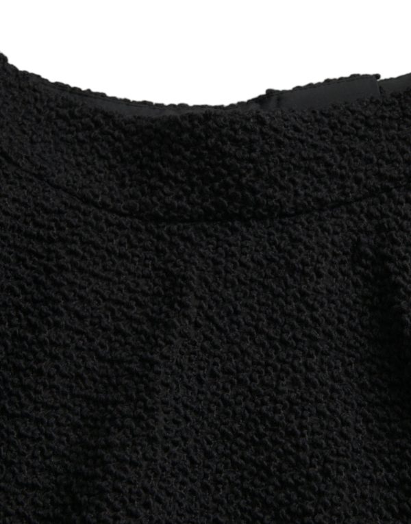Black High Waist A-line Knee Length Skirt - Image 7