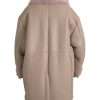 Beige Pink Lamb Leather Shearling Coat Jacket - Image 3