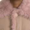 Beige Pink Lamb Leather Shearling Coat Jacket - Image 4