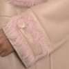 Beige Pink Lamb Leather Shearling Coat Jacket - Image 5