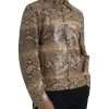 Beige Exotic Leather Biker Blouson Jacket - Image 2
