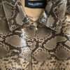 Beige Exotic Leather Biker Blouson Jacket - Image 7